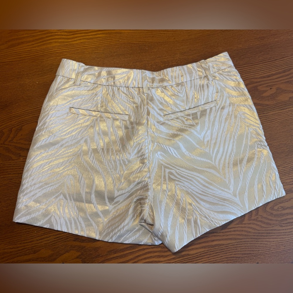 Lilly Pulitzer Gold and Cream Zebra-Pattern Shorts - Picture 3 of 10
